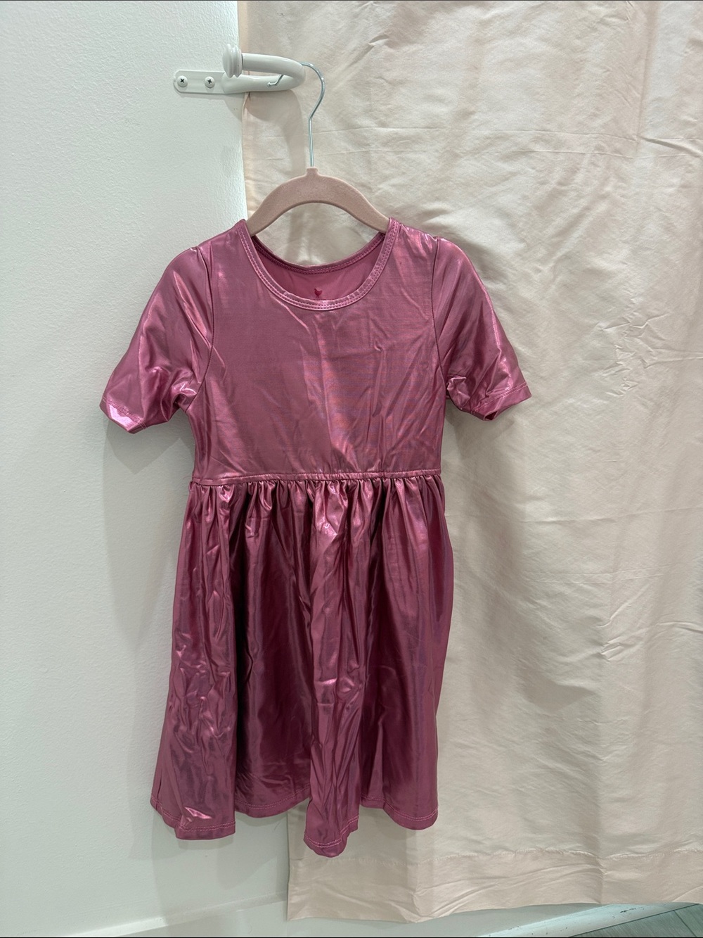 Pink Chicken Metallic Rose Short Sleeve Girls' Dress